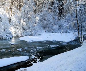 yapboz Kışın nehir